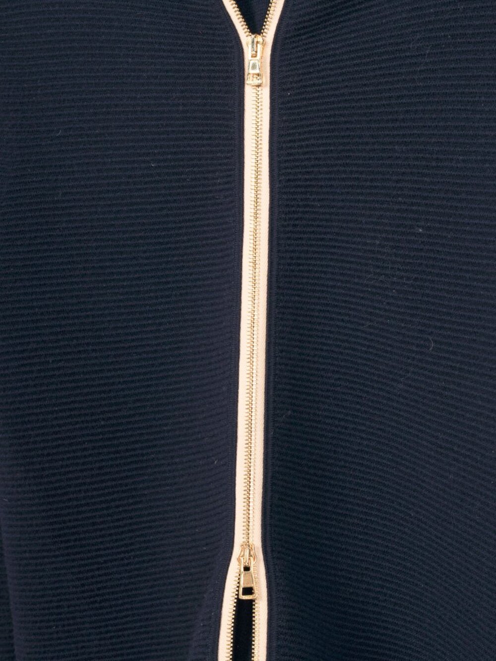 Chloe Navy Wool Ribbed-Knit Back Zip Sweater - Picture 6 of 9